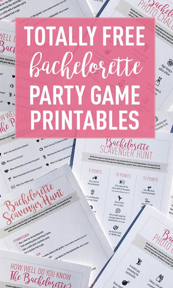 4 Totally Free Bachelorette Party Game Printables Bachelorette