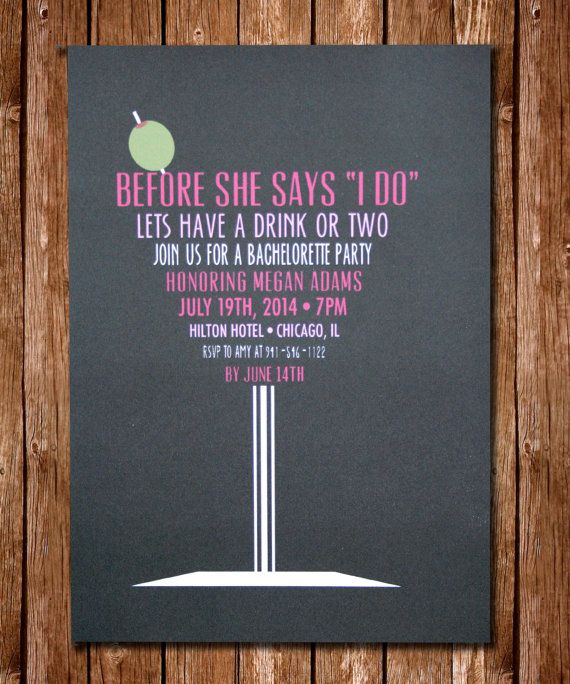 Fun And Flirty Etsy Designed Bachelorette Party Invitations