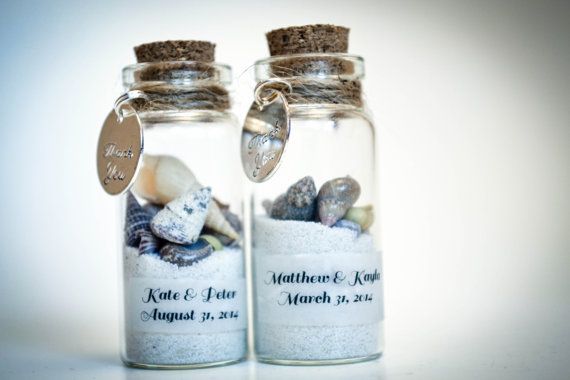 50 Beach Favours With Magnets Wedding Personalized Sand And