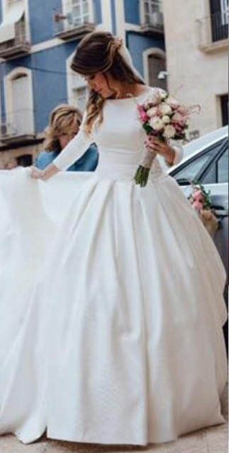 Online Shop Jieruize White Simple Backless Wedding Dresses 2019