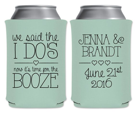 Wedding Can Coolers Personalized Wedding Favors Custom Wedding