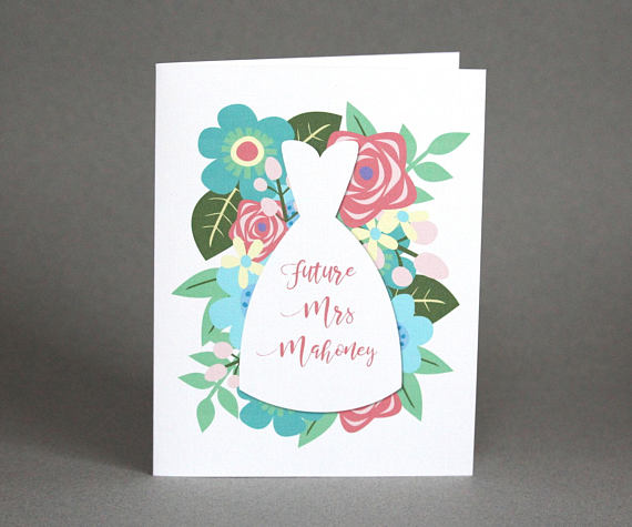 Future Mrs Personalized Card Floral Wedding Shower Card To My