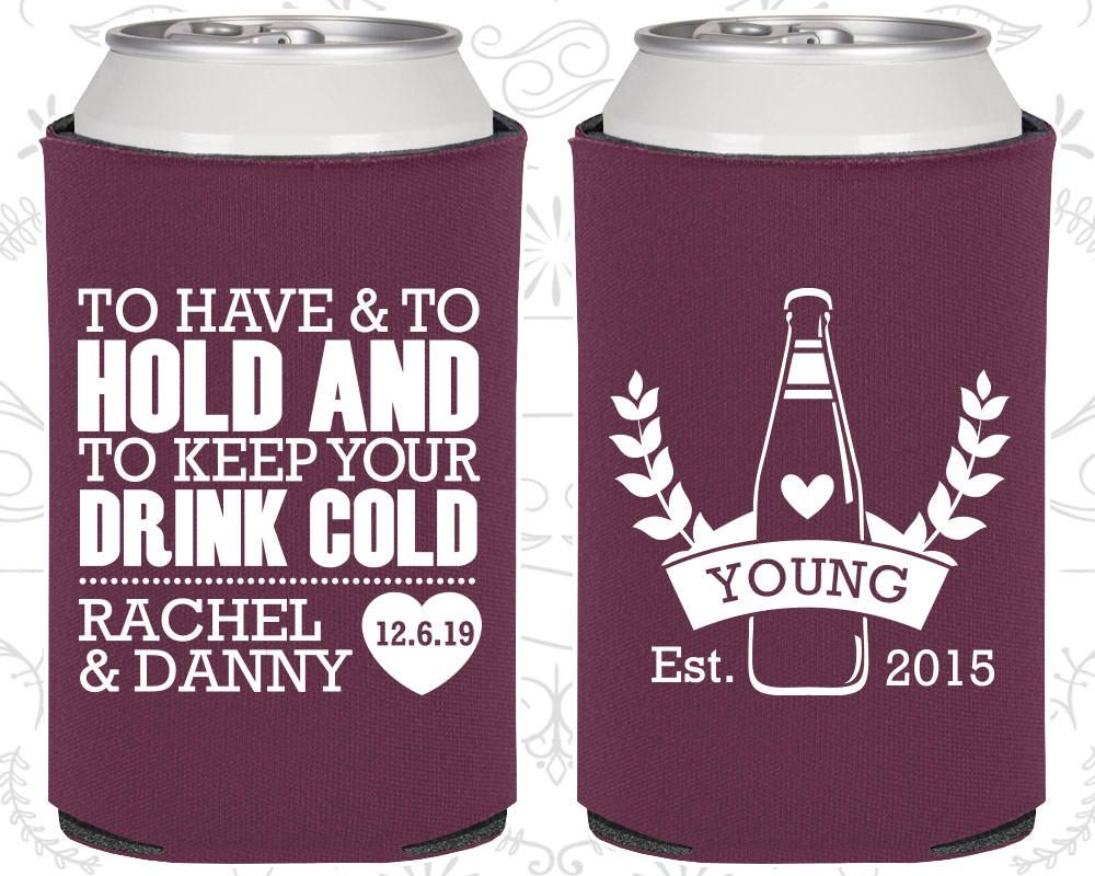 Wedding Favor Can Coolers Personalized Wedding Favors Custom Can