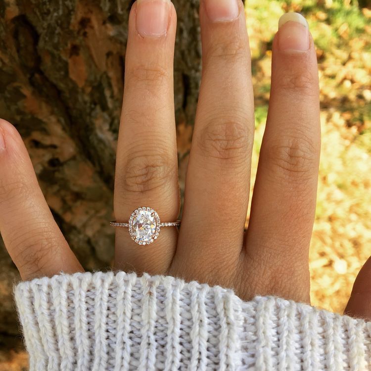 1 5 Carat Oval Diamond Rose Gold Wedding Rings Engagement