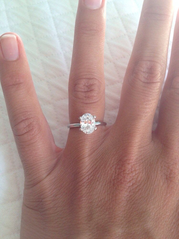 1 5 Carat Oval Solitaire With 14 Carat White Gold Band 1 7 Mm