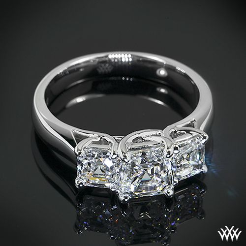 Past Present And Future 3 Stone Trellis Diamond Engagement Ring