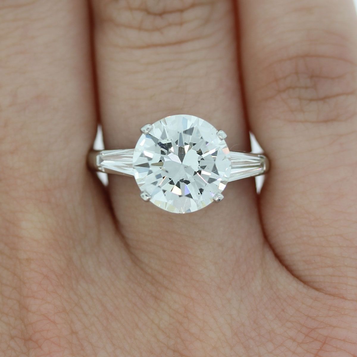 3 Carat Diamond Ring With Baguettes Tsavorite Engagement Ring