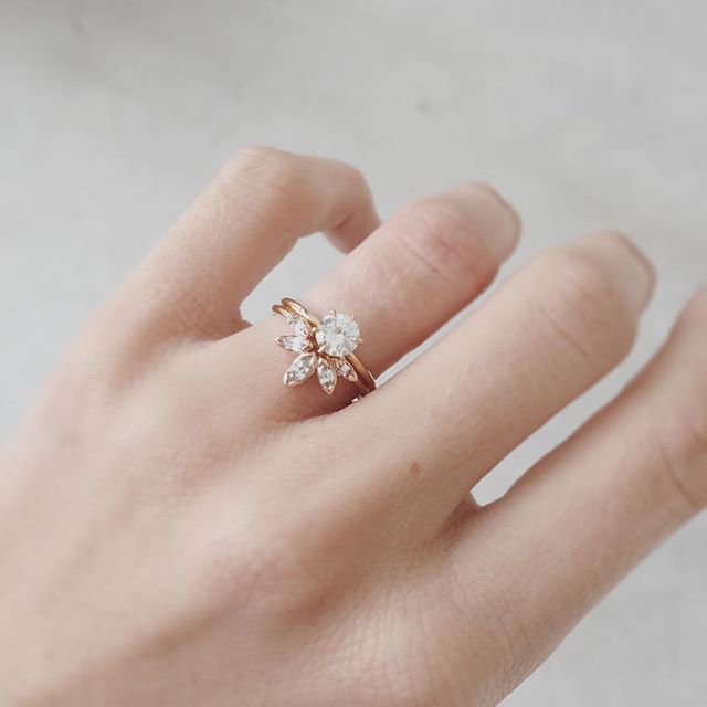 In Actual Love With This Unique Engagement Ring And Wedding Band