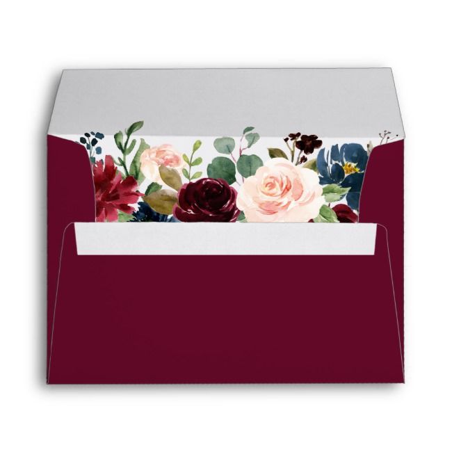 Red Rose Floral Wedding Envelope Zazzle Com Floral Wedding