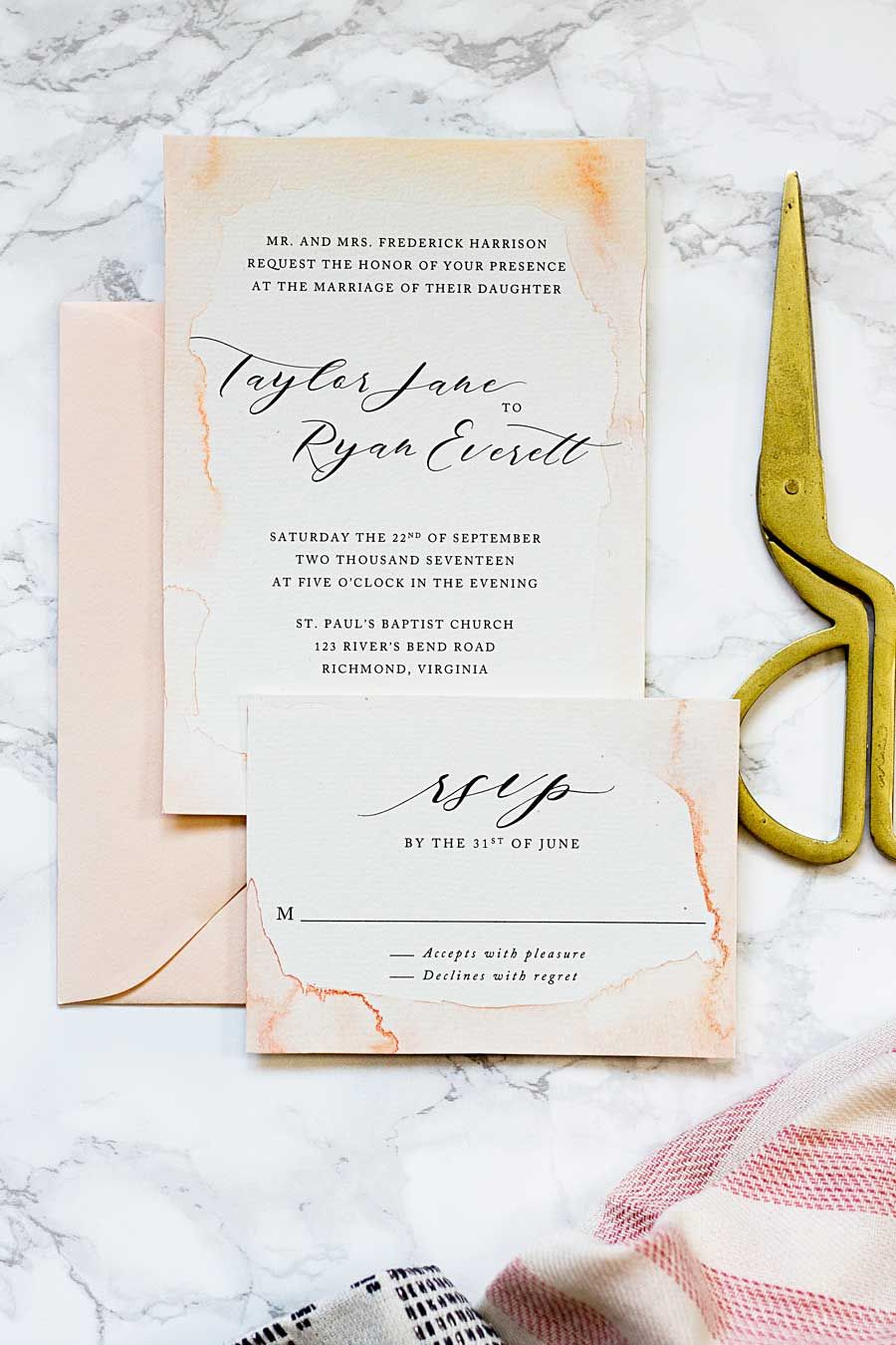 Subtle Watercolor Wedding Invitations How To Make Your Own