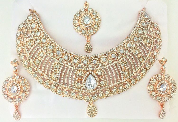 Rose Gold Indian Jewelry Bridal Jewelry Set Indian Jewelry Sets