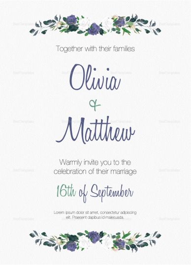 Traditional Wedding Invitation Template With Images Wedding