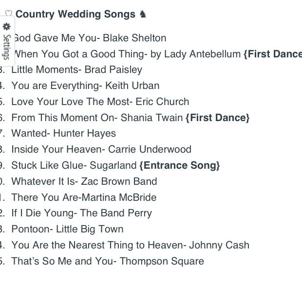 Top 15 Country Wedding Songs Country Wedding Songs Wedding