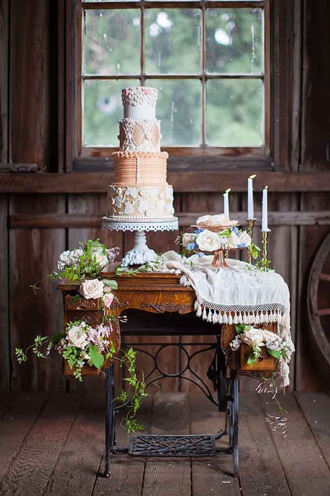 42 Wedding Dessert Table Ideas For Every Theme Vintage Wedding Cake Table Wedding Cake Display Wedding Cake Table