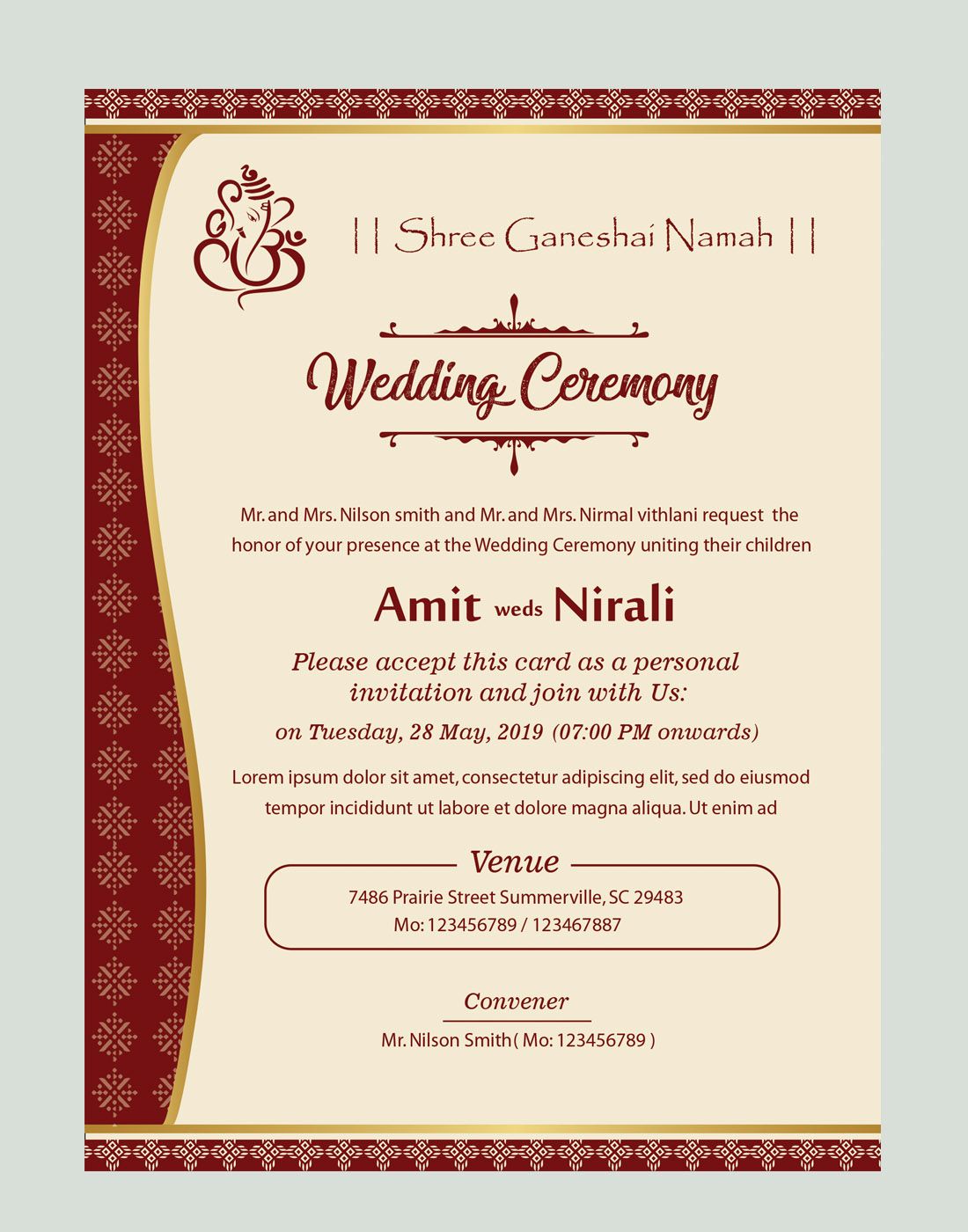 Free Kankotri Card Template Printable Wedding Program Template Wedding Card Design Wedding Invitation Card Template