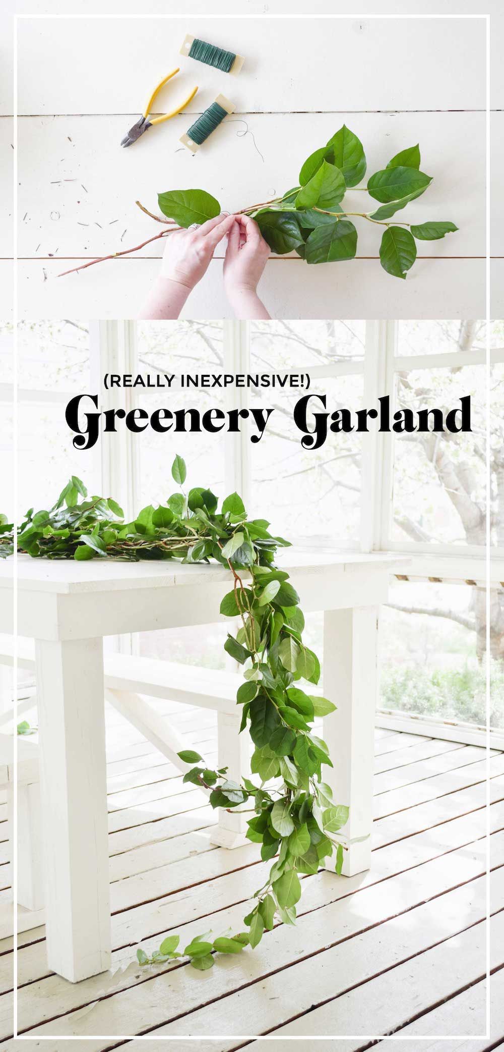 Really Inexpensive Greenery Garland Flower Centerpieces