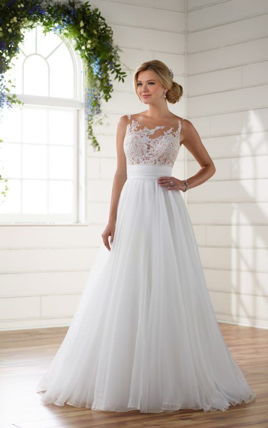 Unique Asymmetrical Neckline Wedding Dress Wedding Dresses