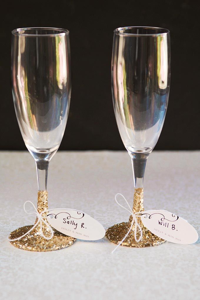 Champagne Glass Favors And Place Cards In One Recipe Champagne Glass Favor Wedding Champagne Glasses Wedding Goblets