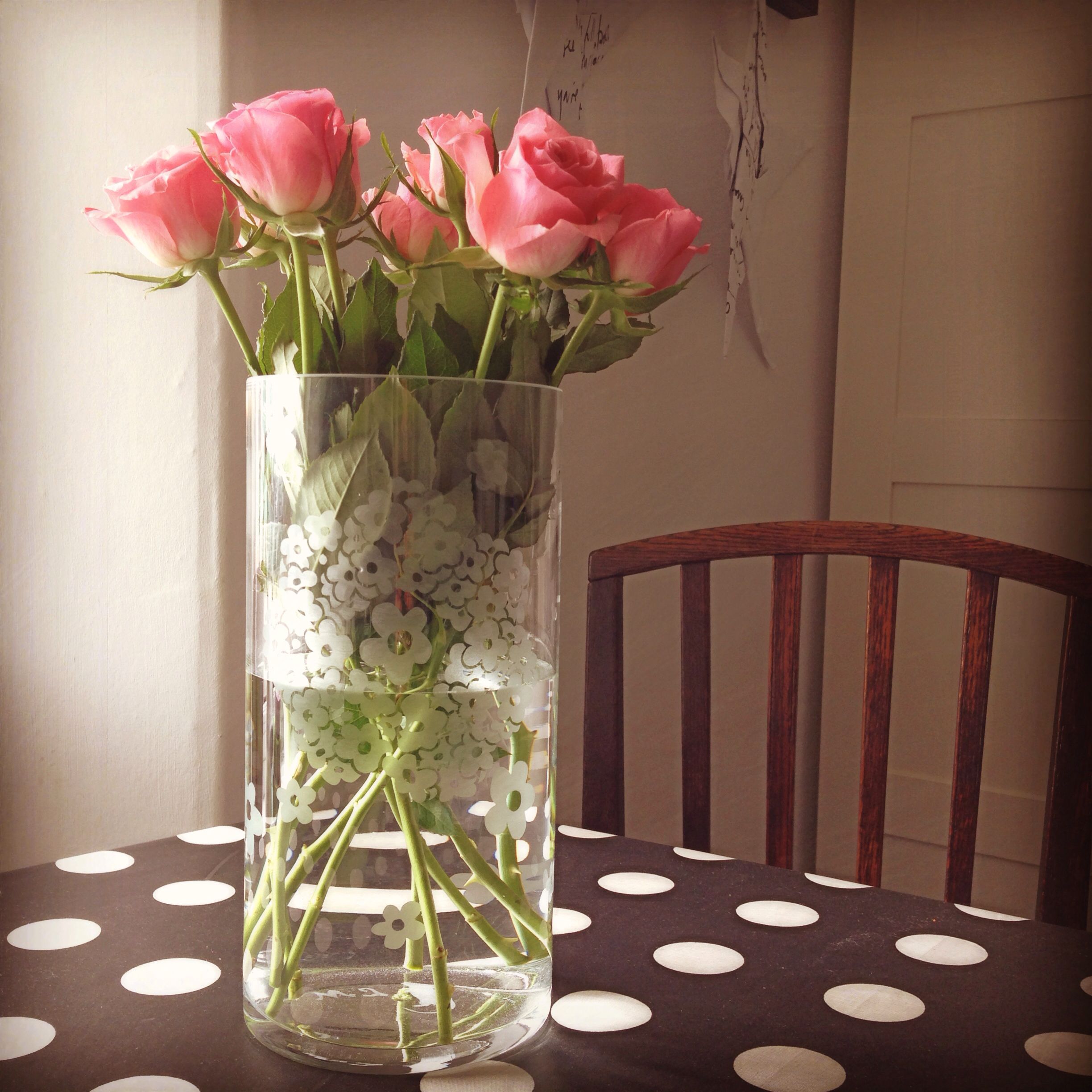 Etched Glass Vase Inspired By A Trip To Barcelona Flowers
