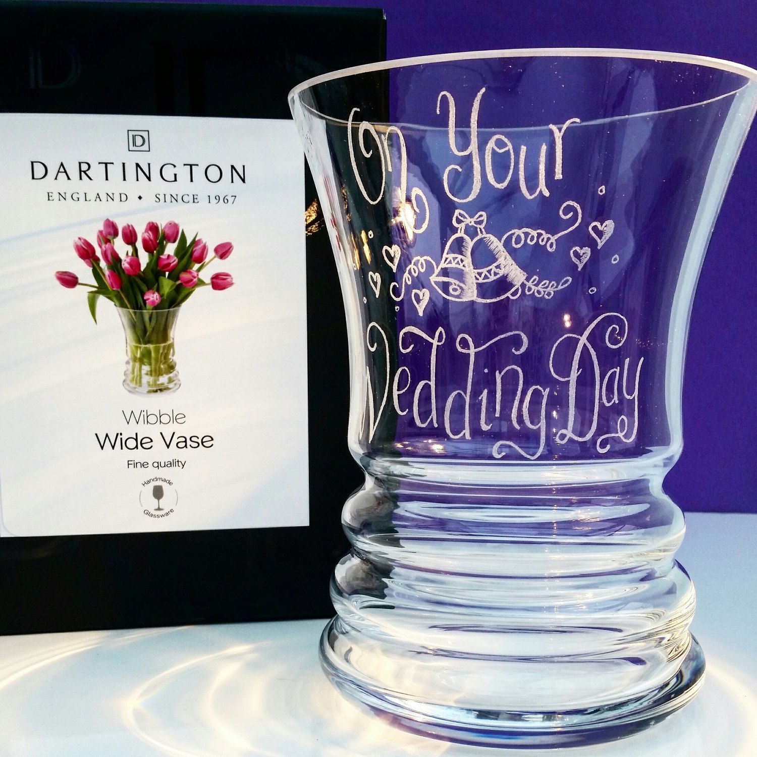 Beautiful Engraved Dartington Vase A Unique Personalised Wedding