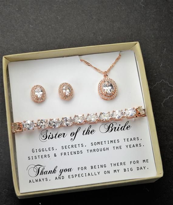 Sister Wedding Gift Sister Of The Bride Gift Necklace Maid Of
