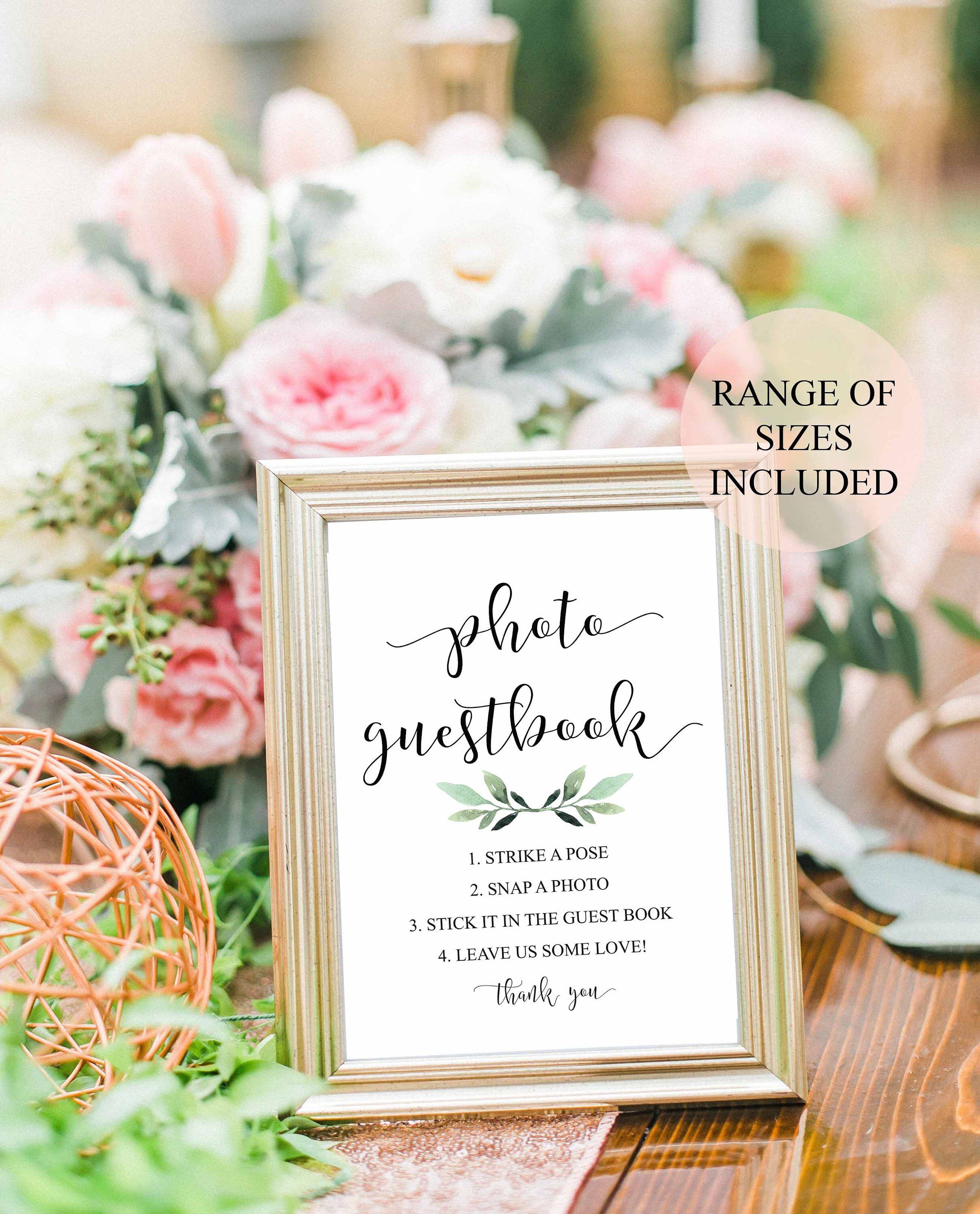 Wedding Photo Booth Sign Wedding Guest Book Alternative Bridal