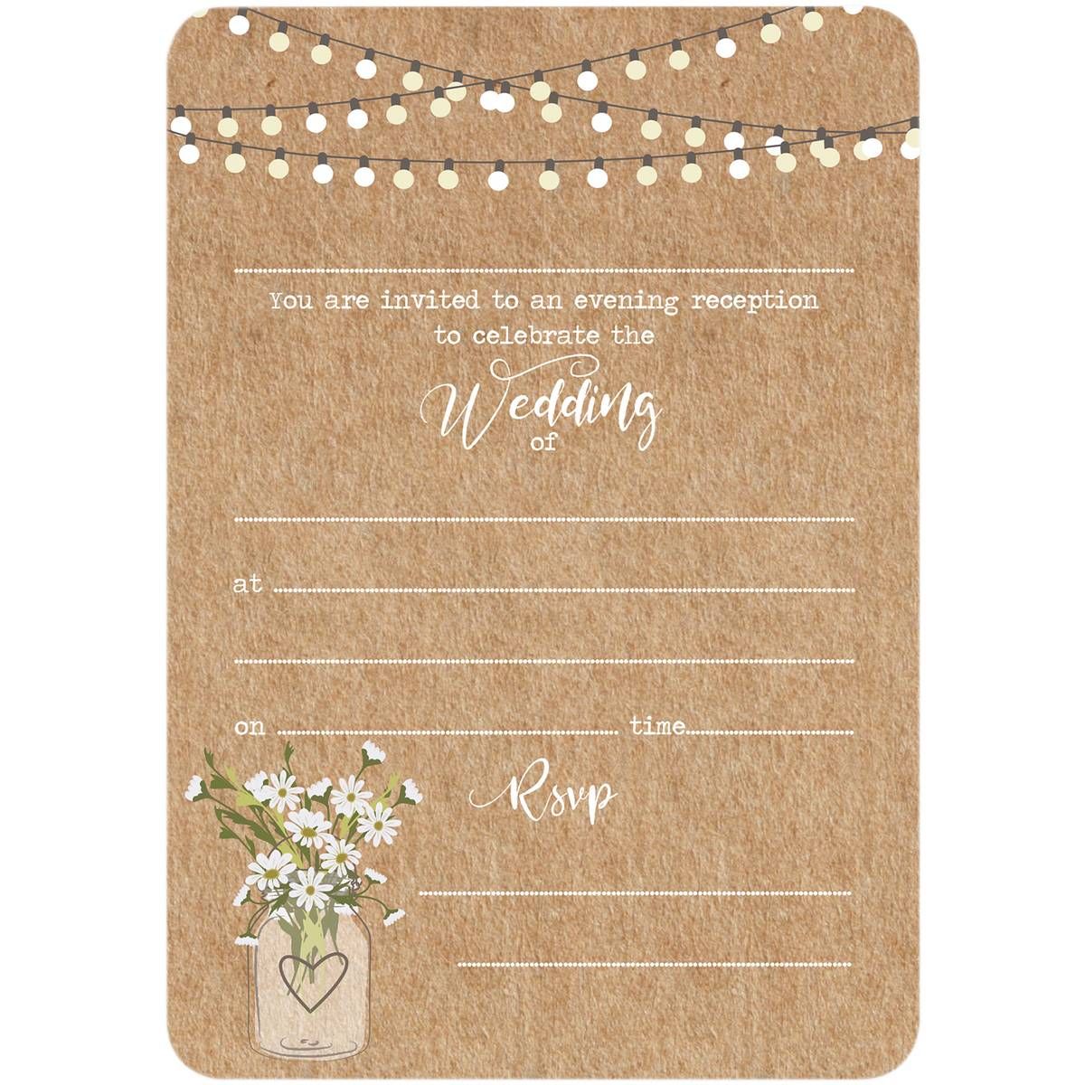 Rustic Mason Evening Invitations 10 Pack Hobbycraft With Images