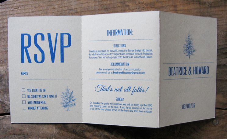 3 In 1 Wedding Invitation Printed By Risograph With Images
