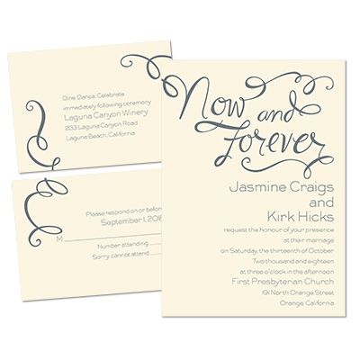 Now And Forever 3 For 1 Invitation Wedding Invitations