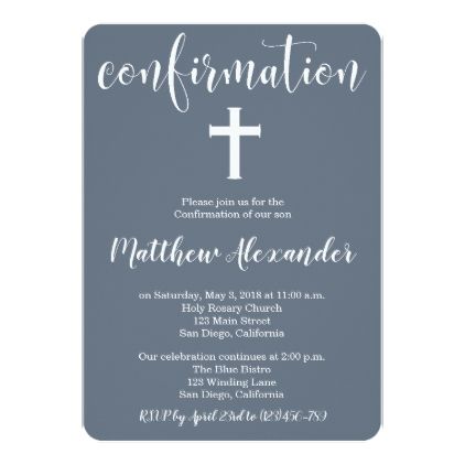 Modern Elegant Cross Confirmation Invitation Zazzle Com