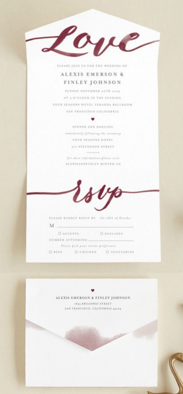 Love 4 Panel All In One Wedding Invitations By Minted Smart And