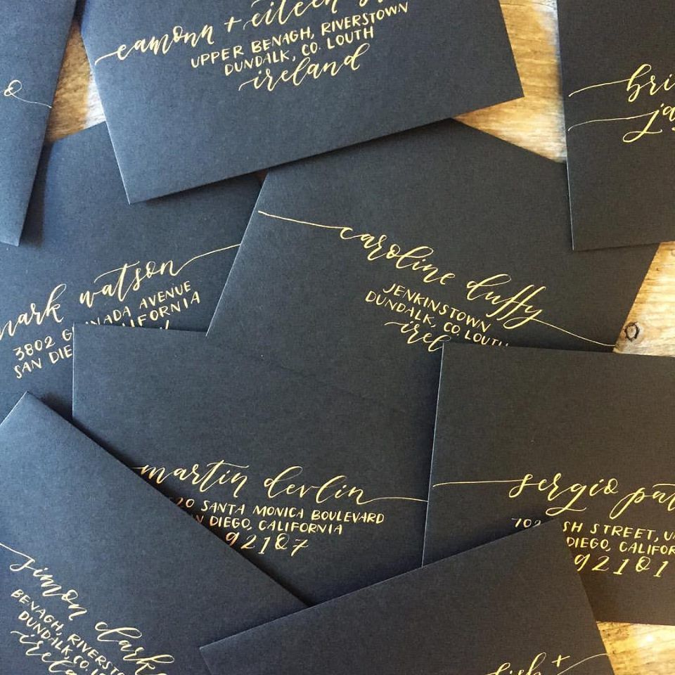 Minimal Wedding Invitation With Custom Envelope Liner And Wax Seal