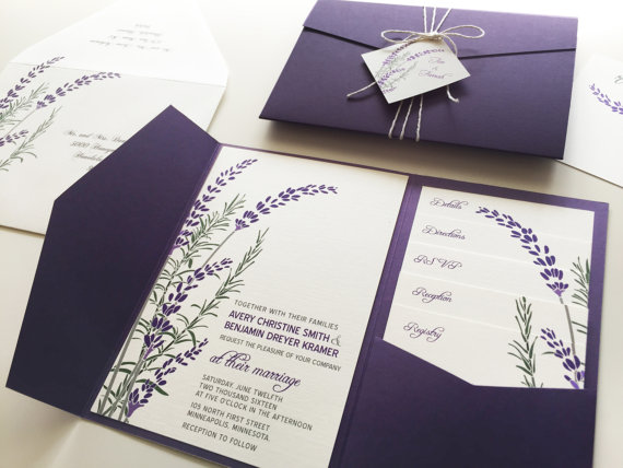 Lavender Wedding Invitations Tarjeta De Invitacion Boda