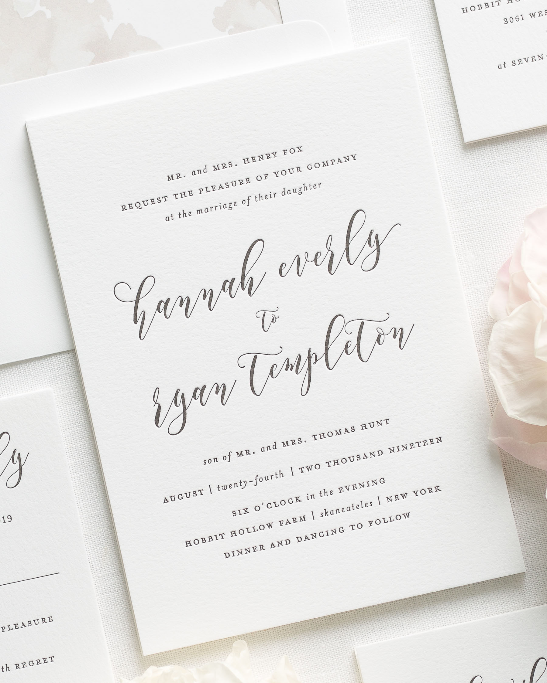 Everly Letterpress Wedding Invitations Letterpress Wedding