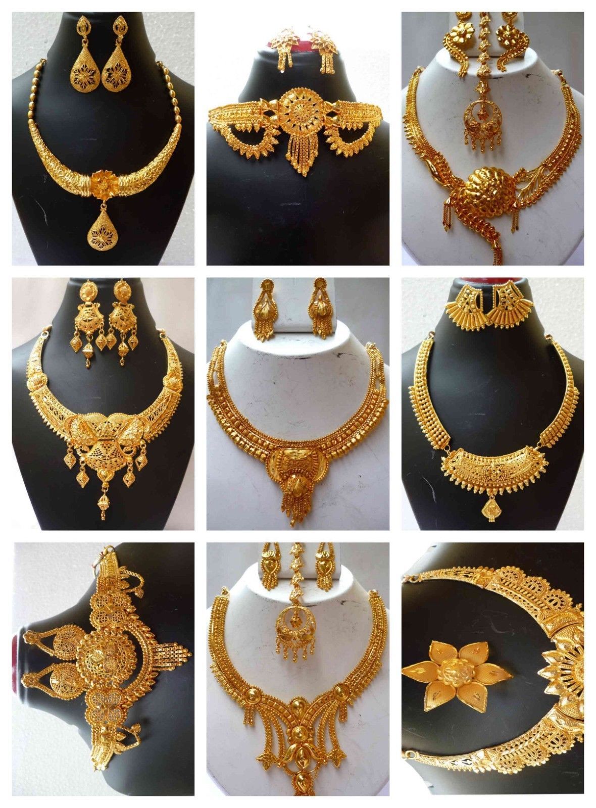 Jewelry Sets 50692 Indian 22k Gold Plated Wedding Necklace