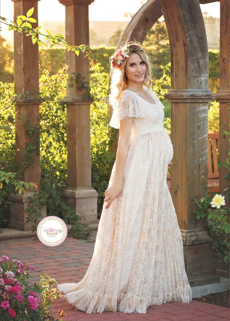 Josephine Gown Lace Maternity Gown Pregnant Wedding Dress