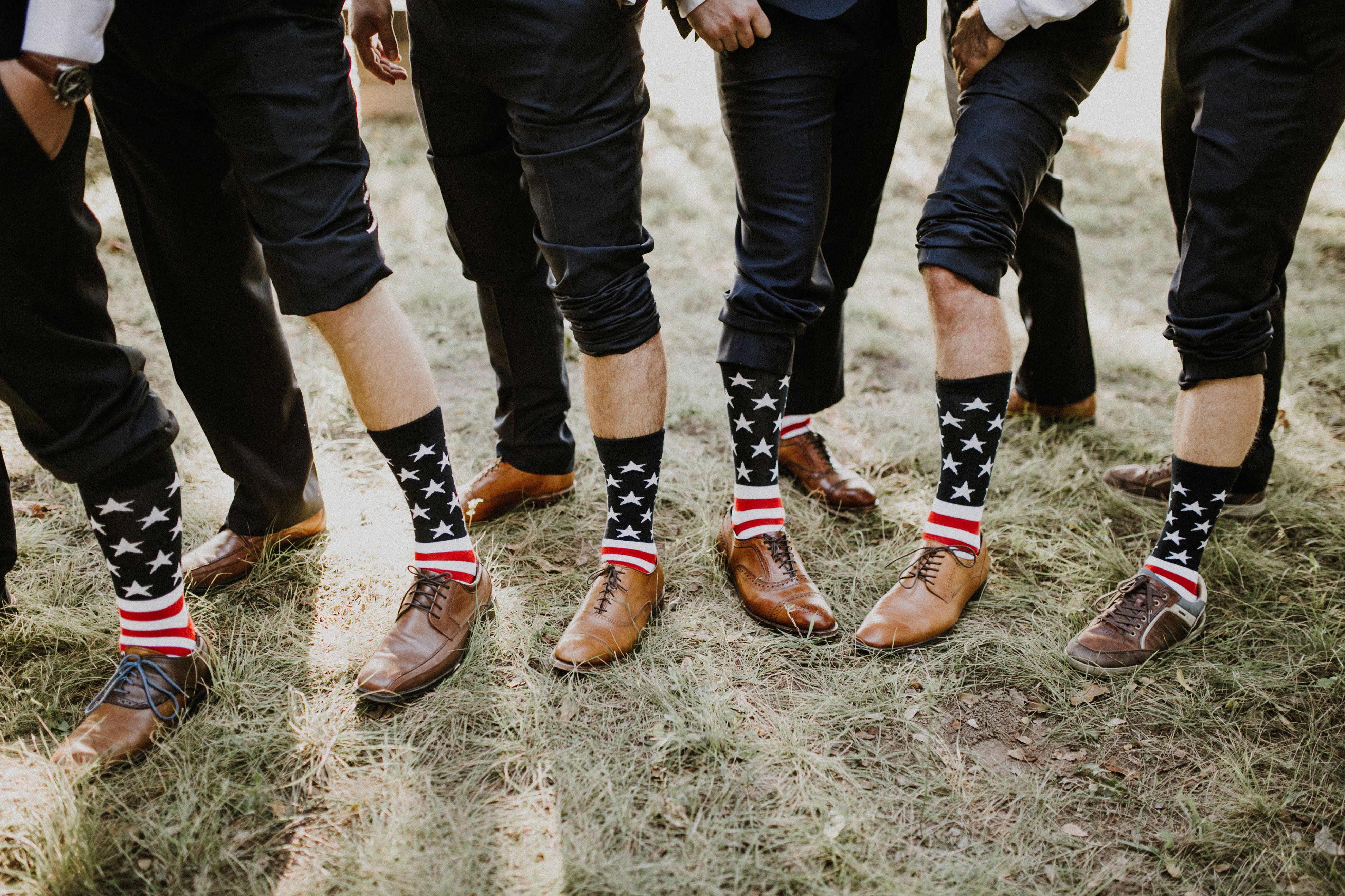 The Mason Wedding Patriotic Wedding American Flag Socks
