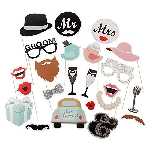 Nuofeng Wedding Photo Booth Props Kit Wedding Shower Party