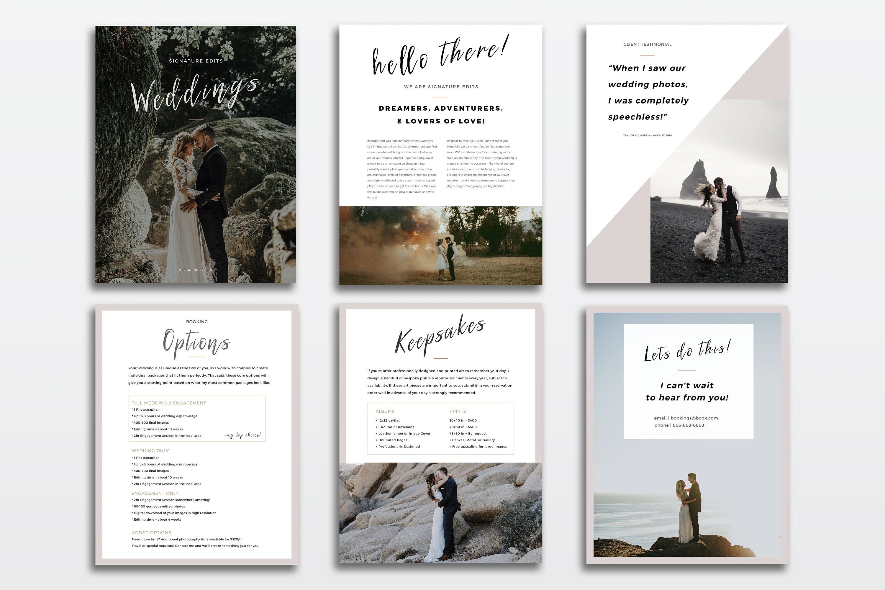Pricing Template Wedding Photography Price List Marketing