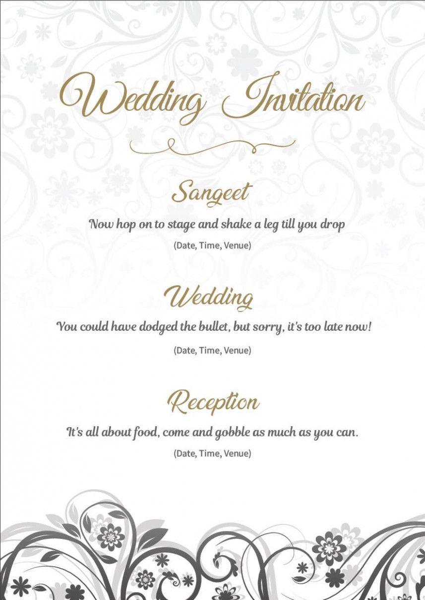 Wedding Invitation Wording For Reception Ceremony Reception