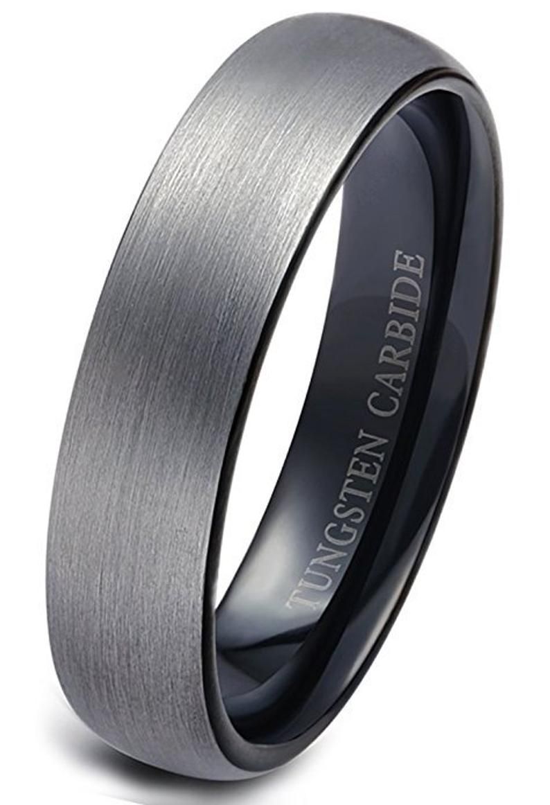 Mens Wedding Band Ring 6mm Tungsten Carbide Mens Wedding Ring