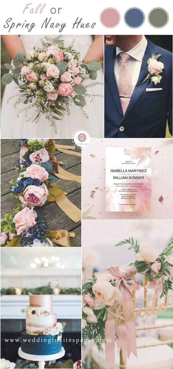 Top 8 Striking Navy Blue Wedding Color Palettes For 2019 Fall